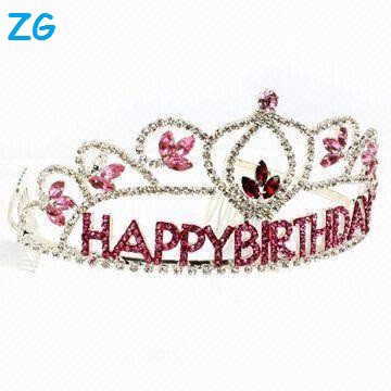 Wholesale small red crystal hair accessories kid's birthday crowns